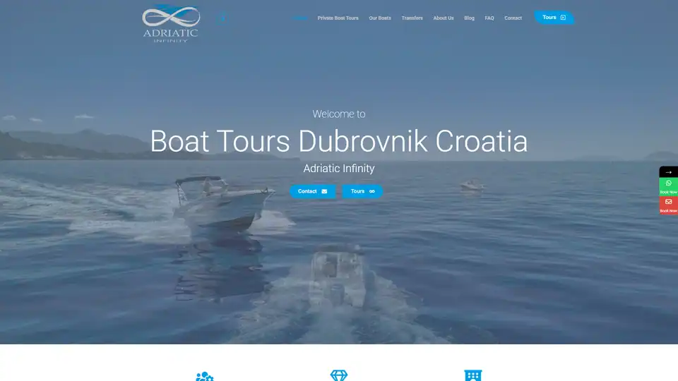 Screenshot web stranice Adriatic Infinity - adriatic-infinity.com