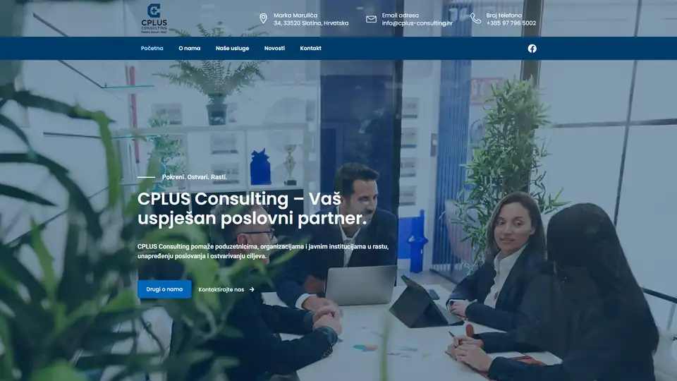 Screenshot web stranice Cplus Consulting - cplus-consulting.hr