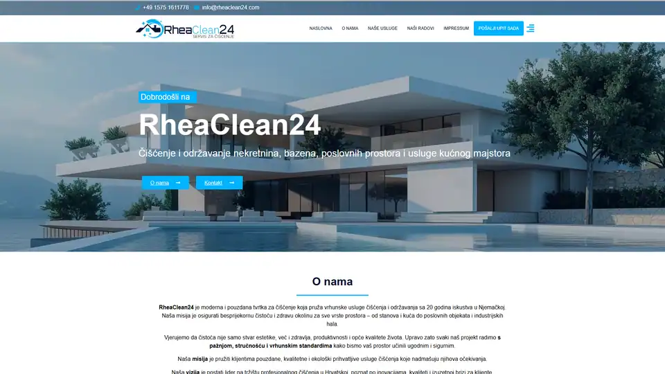 Screenshot web stranice Rheaclean24 - rheaclean24.com